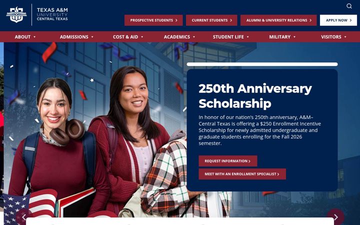 Screenshot of tamuct.edu