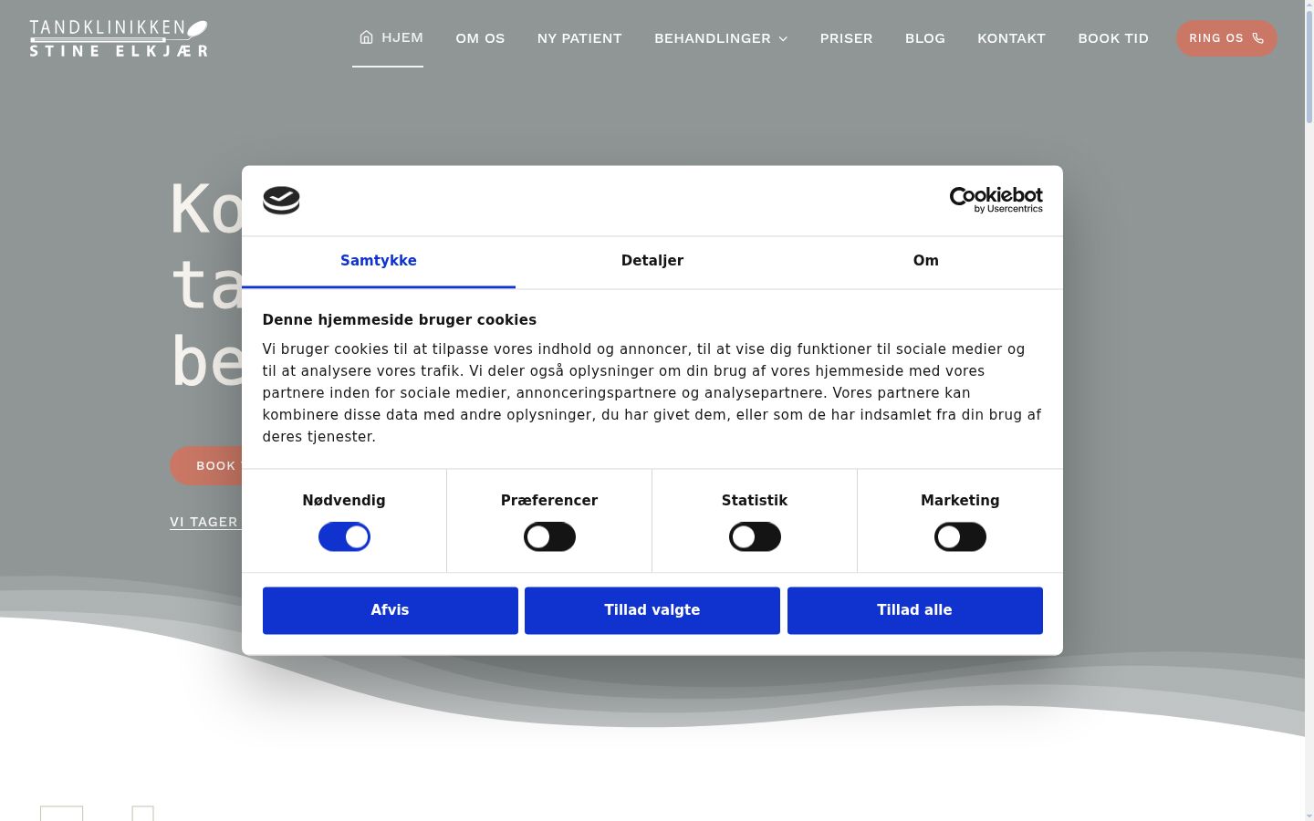 Captura de ecrã do banner de consentimento apresentado antes de qualquer interação