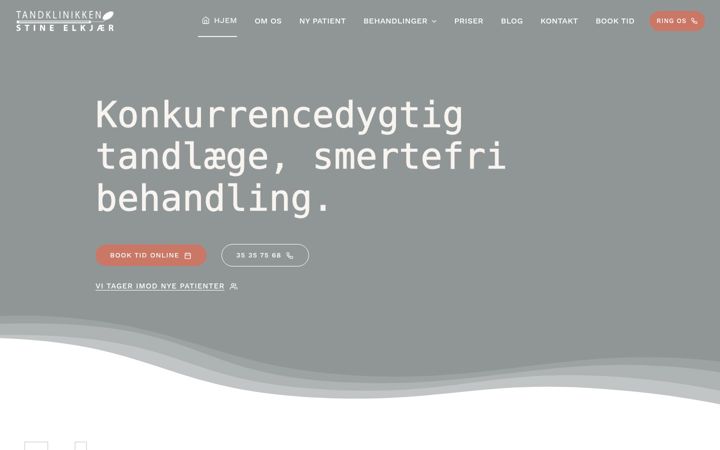Screenshot di tandklinikelkjaer.dk