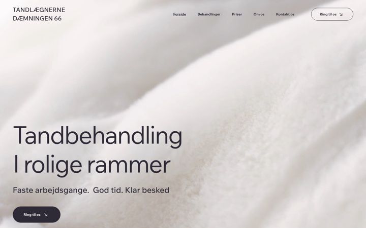 Screenshot of tandlaegerne-daemningen66.dk