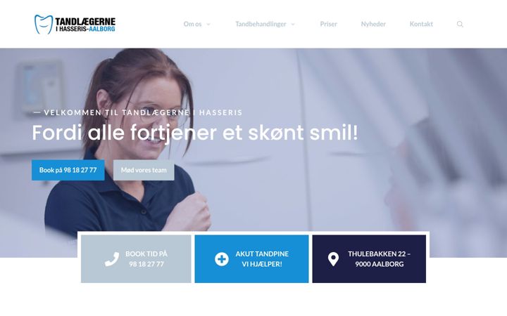 Screenshot of tandlaegerneihasseris.dk
