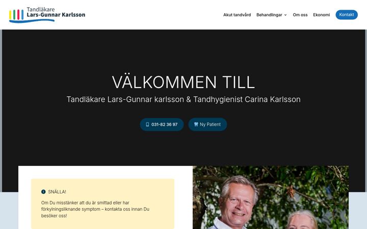 Screenshot of tandlakarelgkarlsson.se