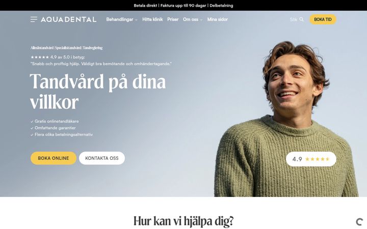 Kuvakaappaus sivustosta tandlinjen.se