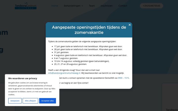 Screenshot of tandzorgcentrumschieweg.nl