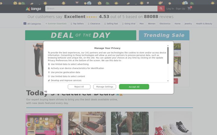 Screenshot of tanga.com