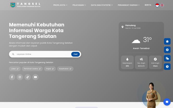 Screenshot of tangerangselatankota.go.id