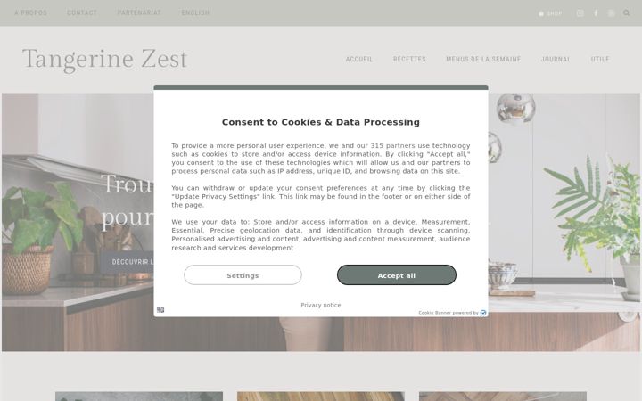 Screenshot of tangerinezest.com