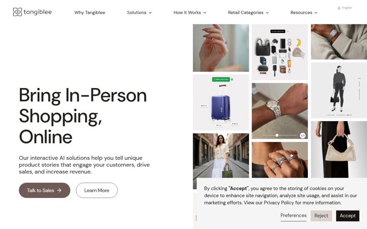 Screenshot von tangiblee.com