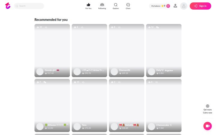 Screenshot of tango.me