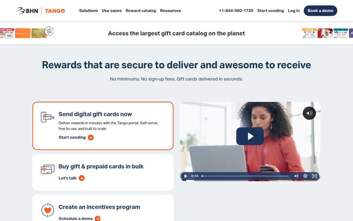 Skjámynd af tangocard.com