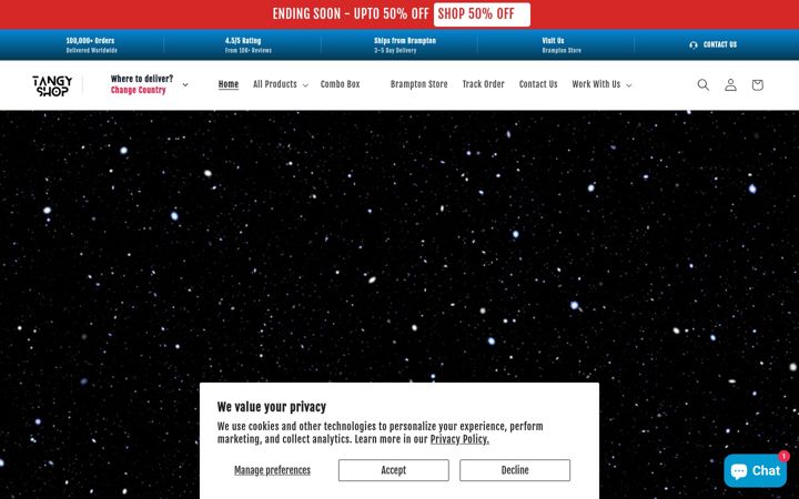 Screenshot of tangyshop.com