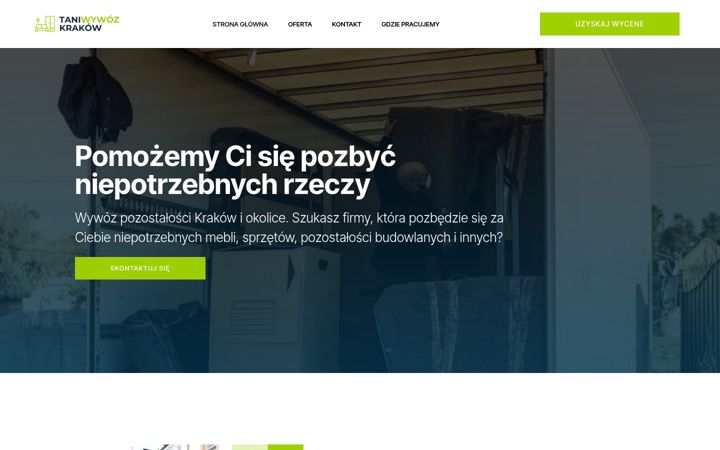 Screenshot of taniwywozkrakow.pl