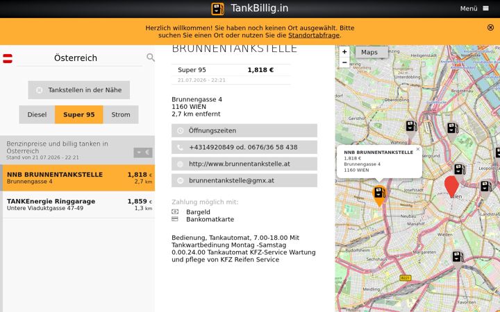 Screenshot of tankbillig.in