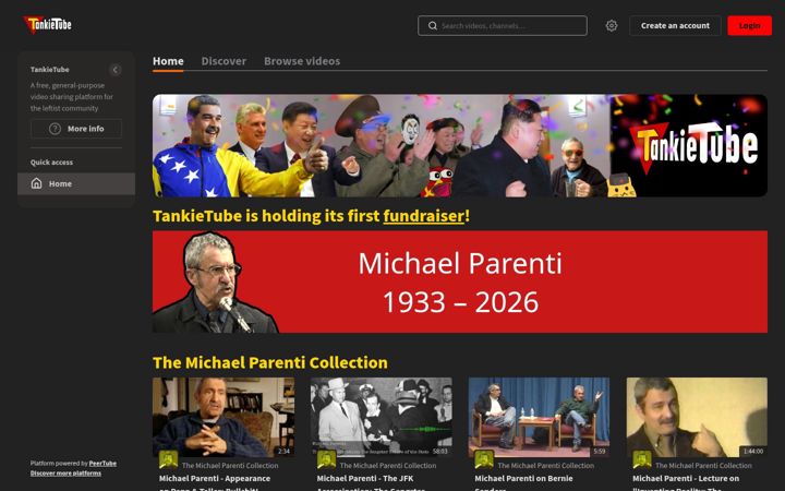 Screenshot of tankie.tube