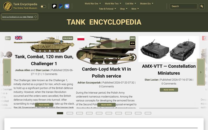 Екранна снимка на tanks-encyclopedia.com
