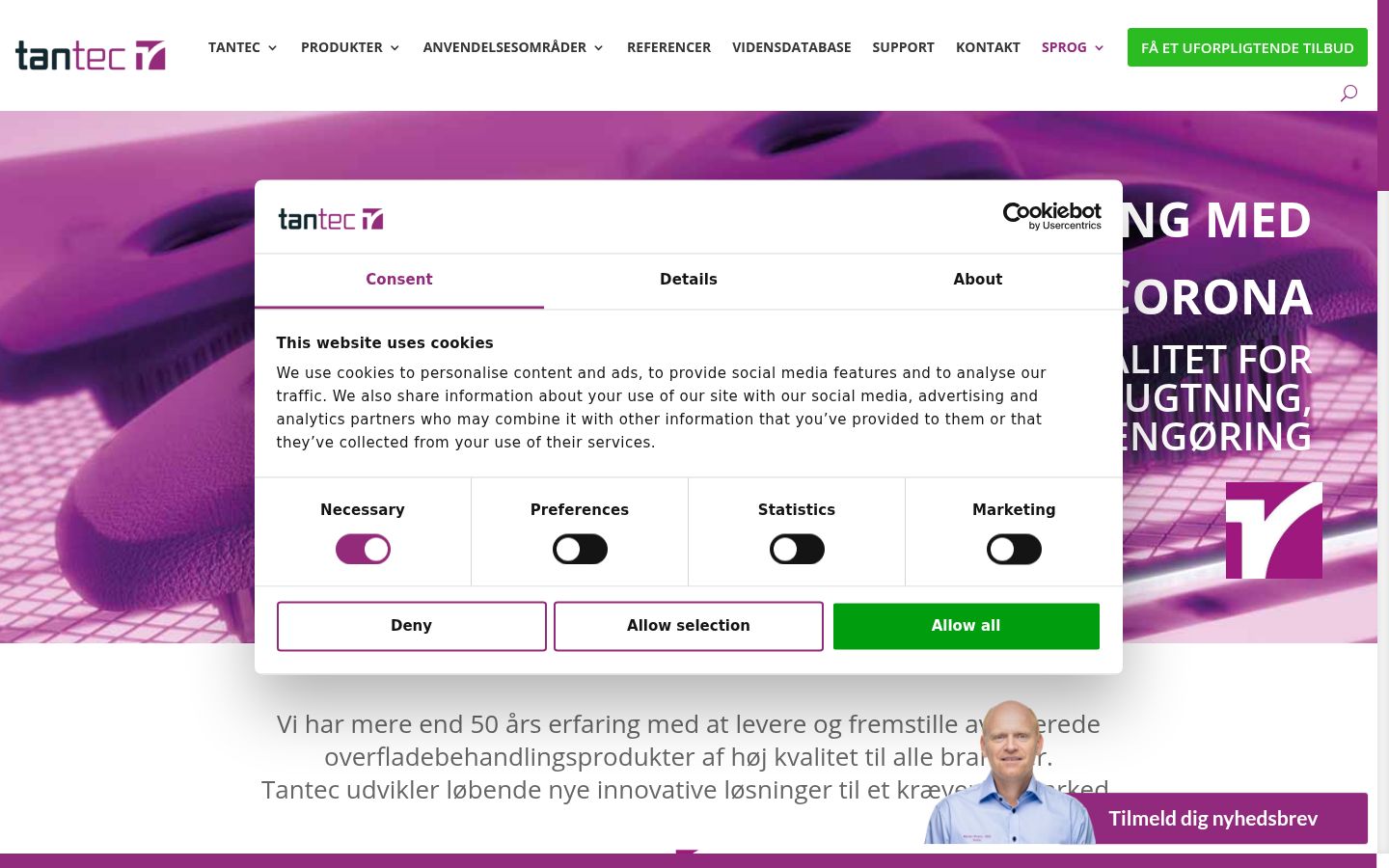 Zrzut ekranu banera zgody wyświetlanego przed jakąkolwiek interakcją