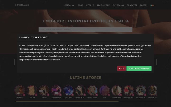 Screenshot of tantralux.com