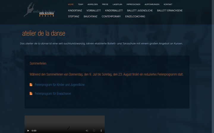 Екранна снимка на tanzatelierberlin.de