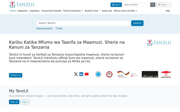 Screenshot of tanzlii.org