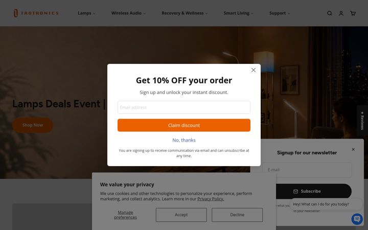 Screenshot of taotronics.com