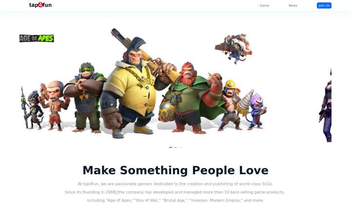Screenshot of tap4fun.com