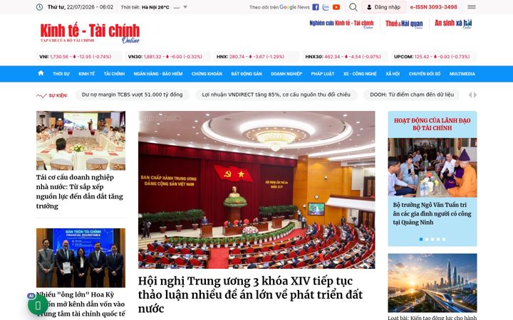 Snimka zaslona za tapchikinhtetaichinh.vn