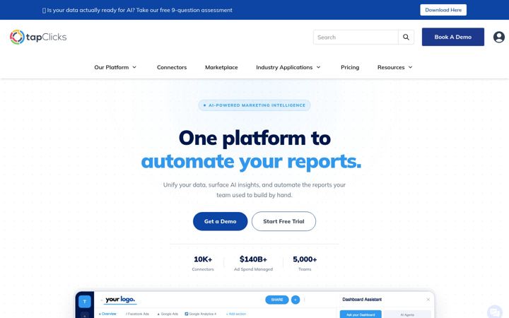 Screenshot of tapclicks.com