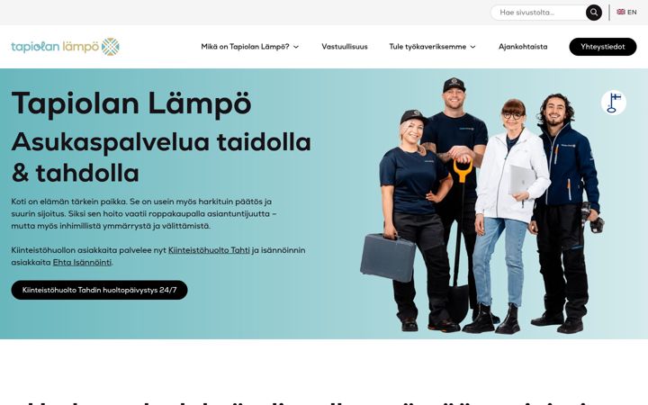 Zrzut ekranu tapiolanlampo.fi