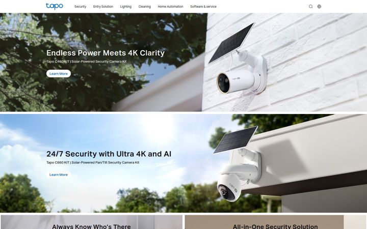 Screenshot van tapo.com