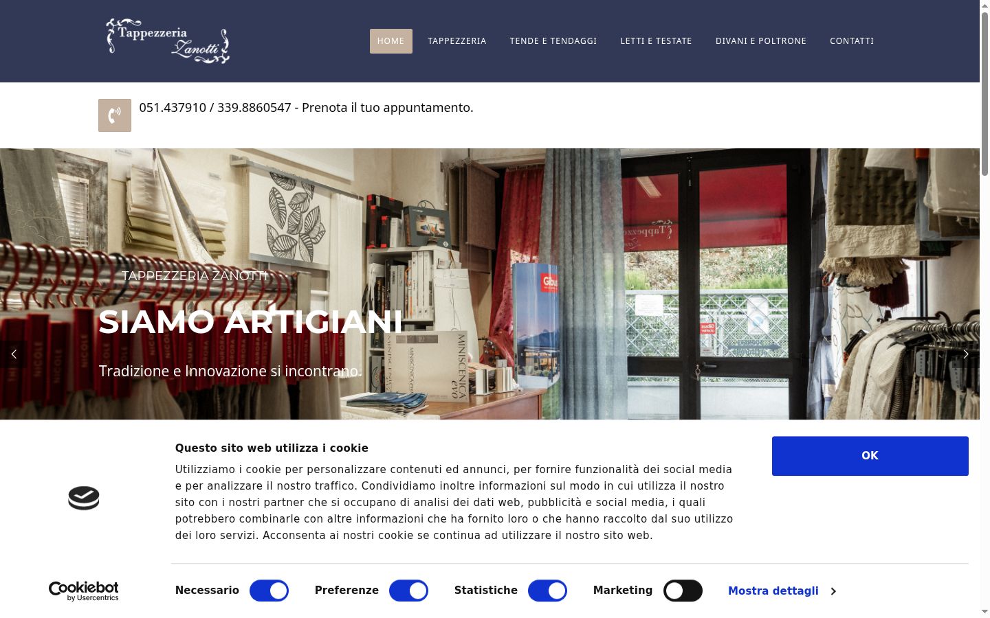 Screenshot of the consent banner shown before any interaction