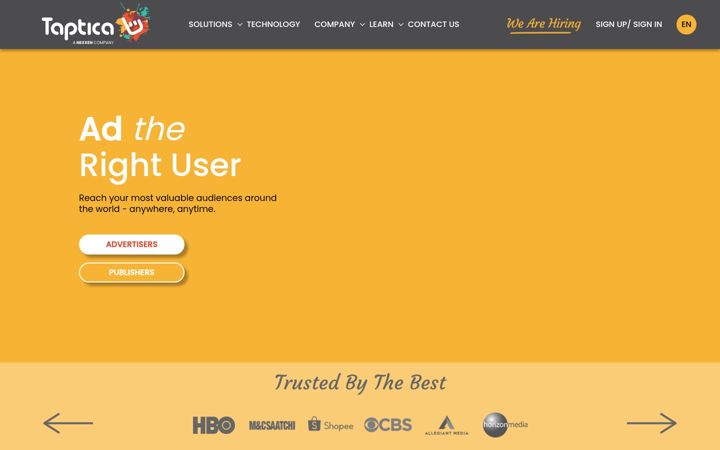 Screenshot of taptica.com