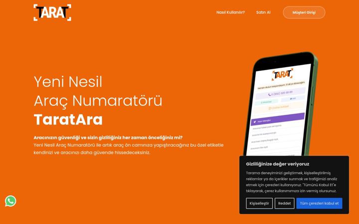 Screenshot of tarat.com.tr
