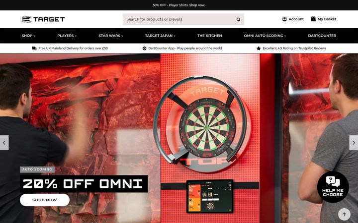 Screenshot of target-darts.co.uk