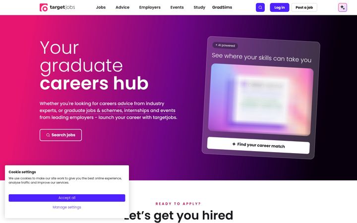 Screenshot of targetjobs.co.uk