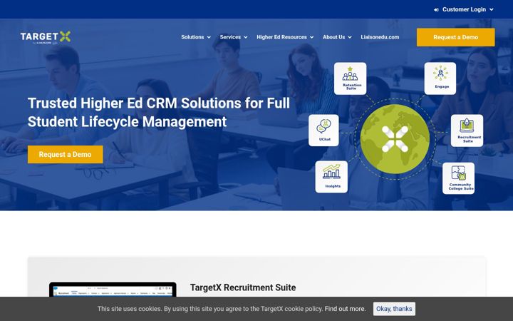 Captură de ecran a targetx.com