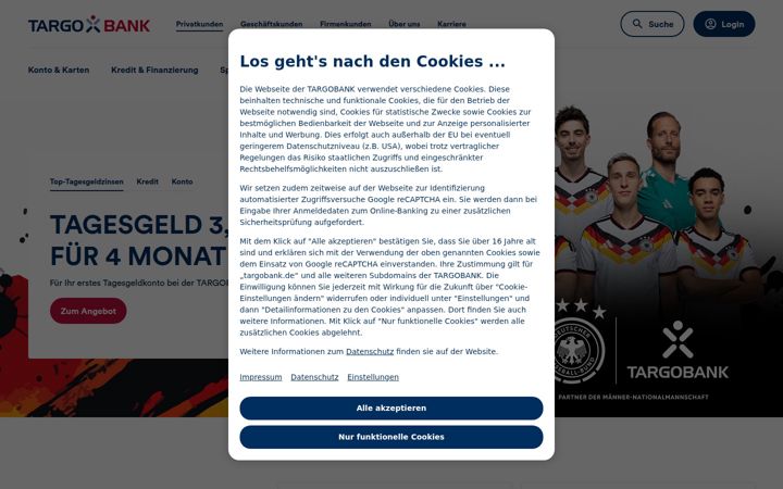 Skærmbillede af targobank.de