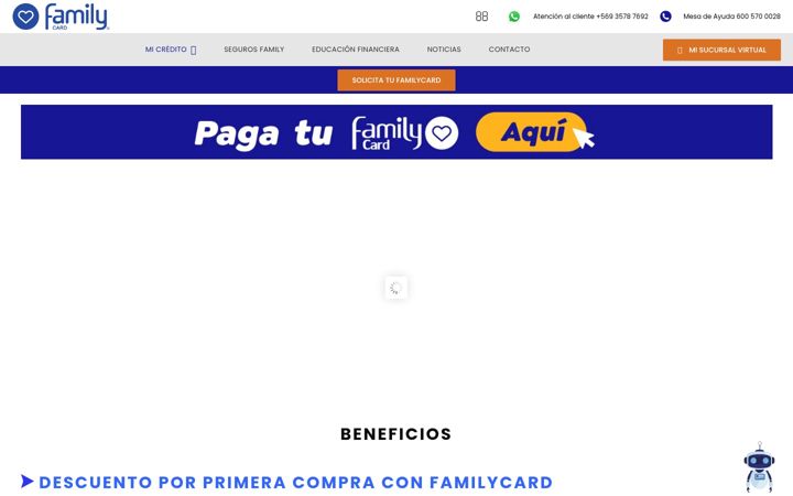 Captura de ecrã de tarjetafamily.cl