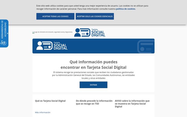 Skjermbilde av tarjetasocialdigital.es