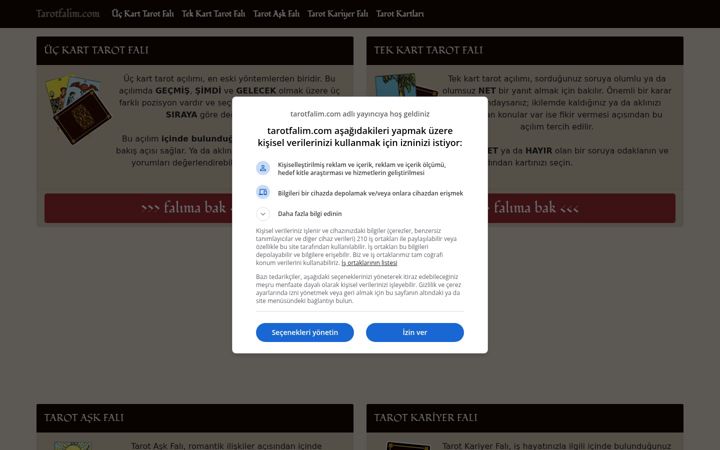 Screenshot of tarotfalim.com