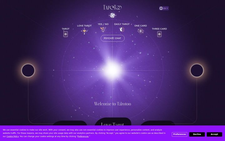 Screenshot of tarotoo.com