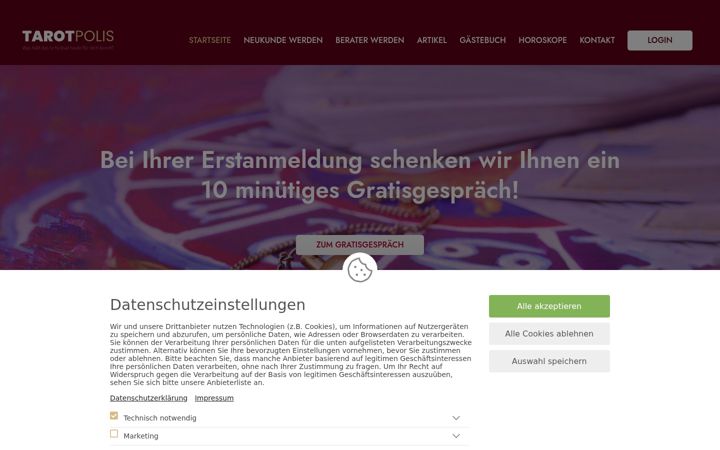 Screenshot of tarotpolis.de