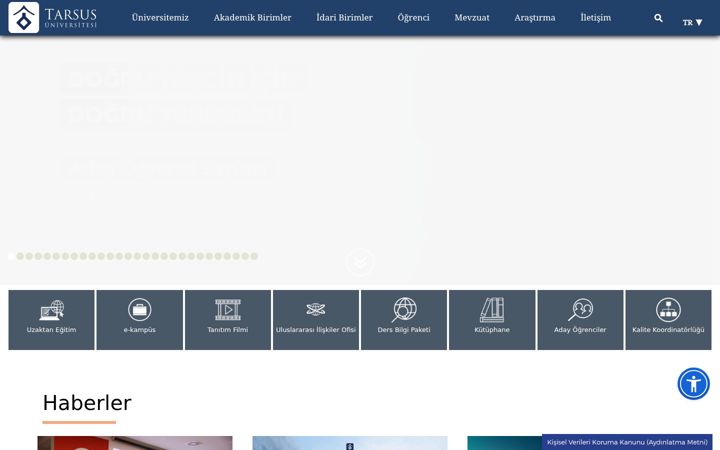 Screenshot of tarsus.edu.tr