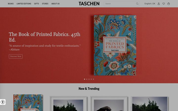 Screenshot di taschen.com