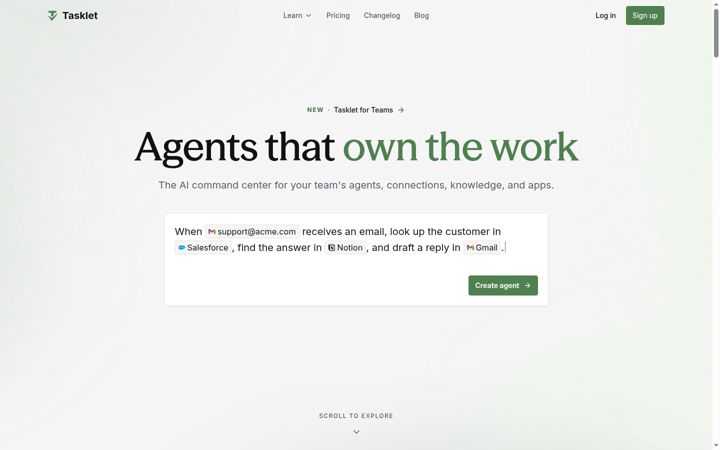 Screenshot of tasklet.ai