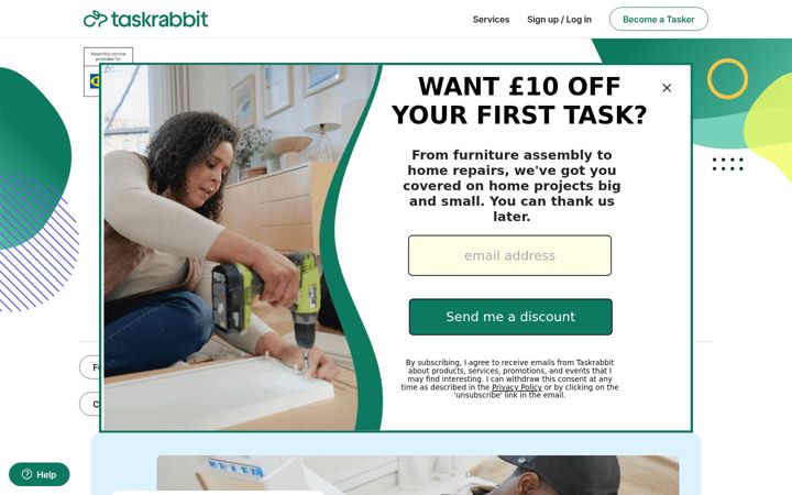 Ekraanipilt saidist taskrabbit.co.uk