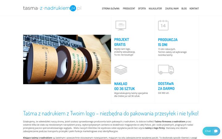 Snímek obrazovky tasma-z-nadrukiem24.pl