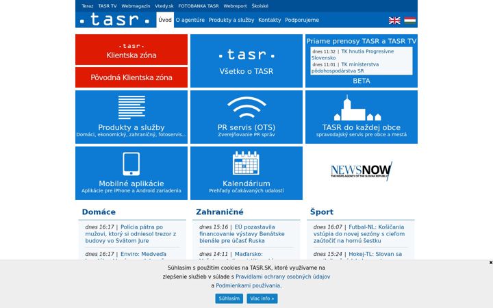 Kuvakaappaus sivustosta tasr.sk