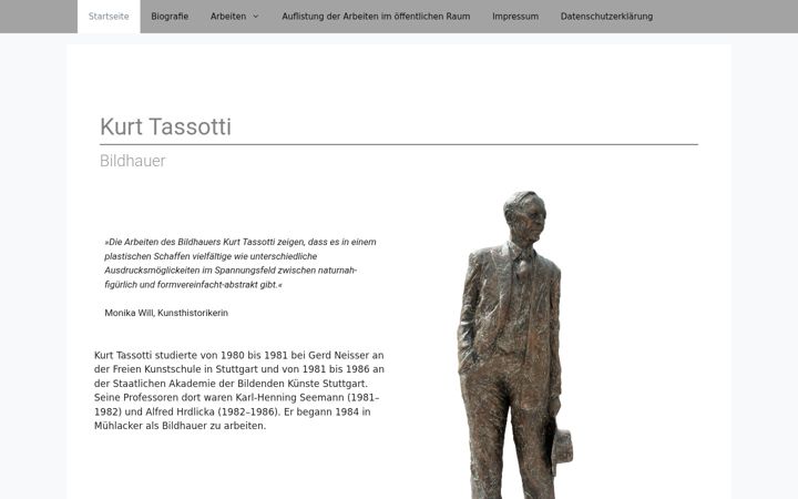 Skärmbild av tassotti-skulpturen.net