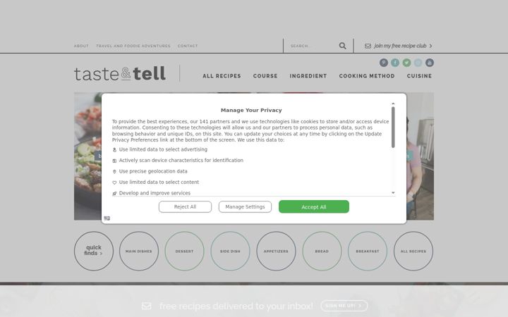 Screenshot of tasteandtellblog.com