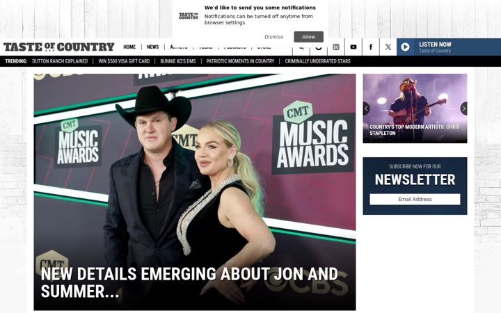Zrzut ekranu tasteofcountry.com